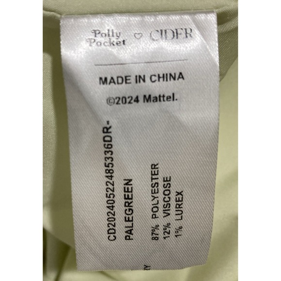 Tweed Polly Pocket X Cider Peace Out Doll Dress Curve 1XL Pale Green Yellow - Picture 8 of 10